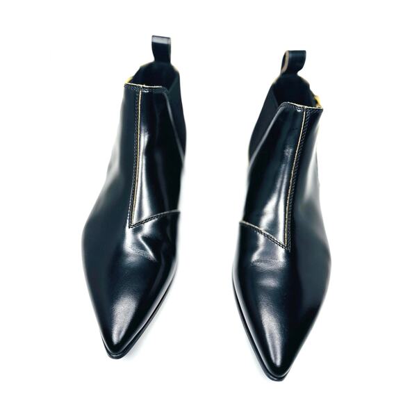 Gucci Black Quebec Leather Ankle Boot black Designer Booties W/box size 5 / US 8 - Picture 9 of 13